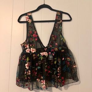 Urban Outfitters Embroidered Tank